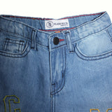 Embroidered Pants Slash Slub