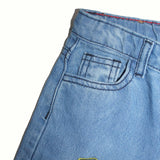 Embroidered Pants Slash Slub